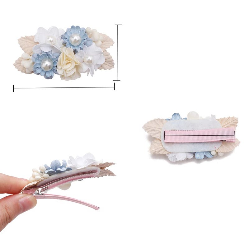 BFNAAgirl Flower Hair Clip BFNAAgirl Baby Girl Hair Bows Exquisite Hair Accessories Alligator Clips for Infants Toddlers Teen Kids Gift 3pcs/set - Image 3